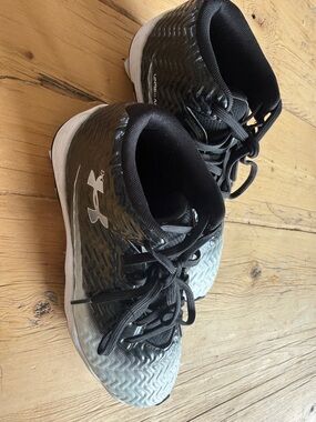 Under Armour Black and Gray High-Top football Sneakers